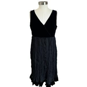 Y2K Tapemeasure Black Whimsigoth Velvet V Neck A Line Dress Size 10